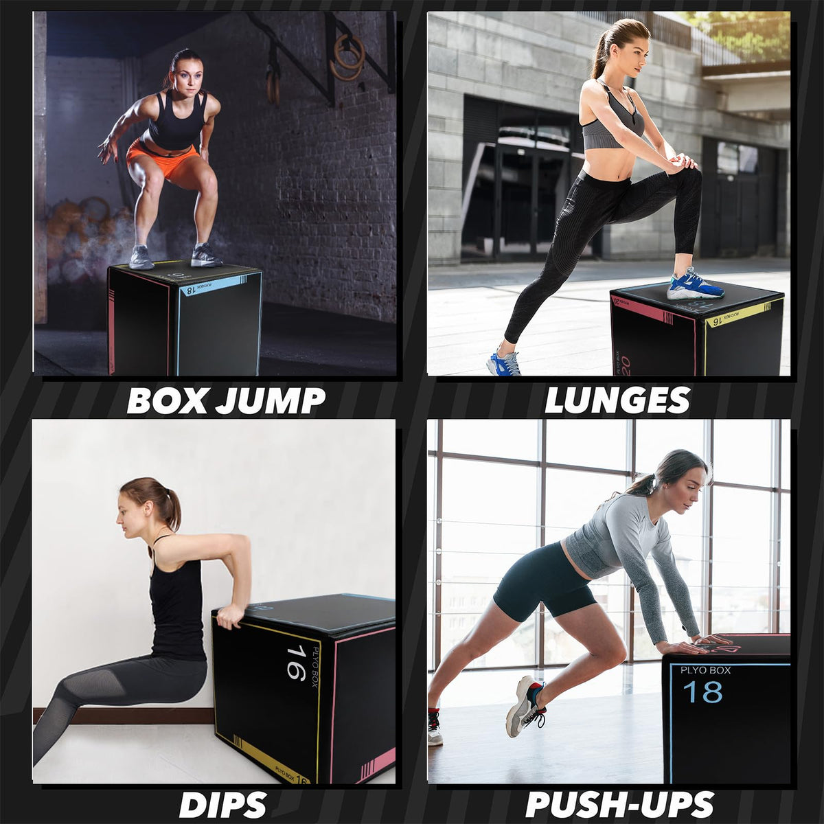 3-in-1 Non-Slip Foam Plyometric Jump Box F1800