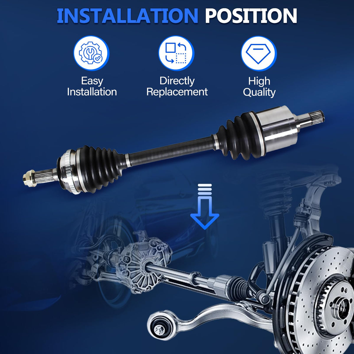 Front CV Axle Shaft FWD J47743