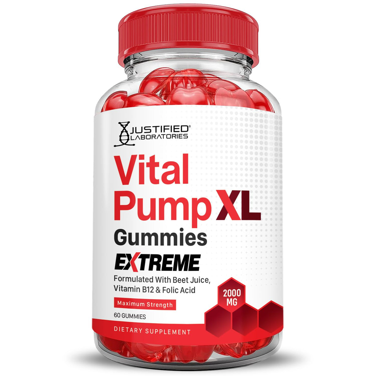2000MG Beet Juice ACV Pomegranate B12 Vegan Non GMO Gummies R1632