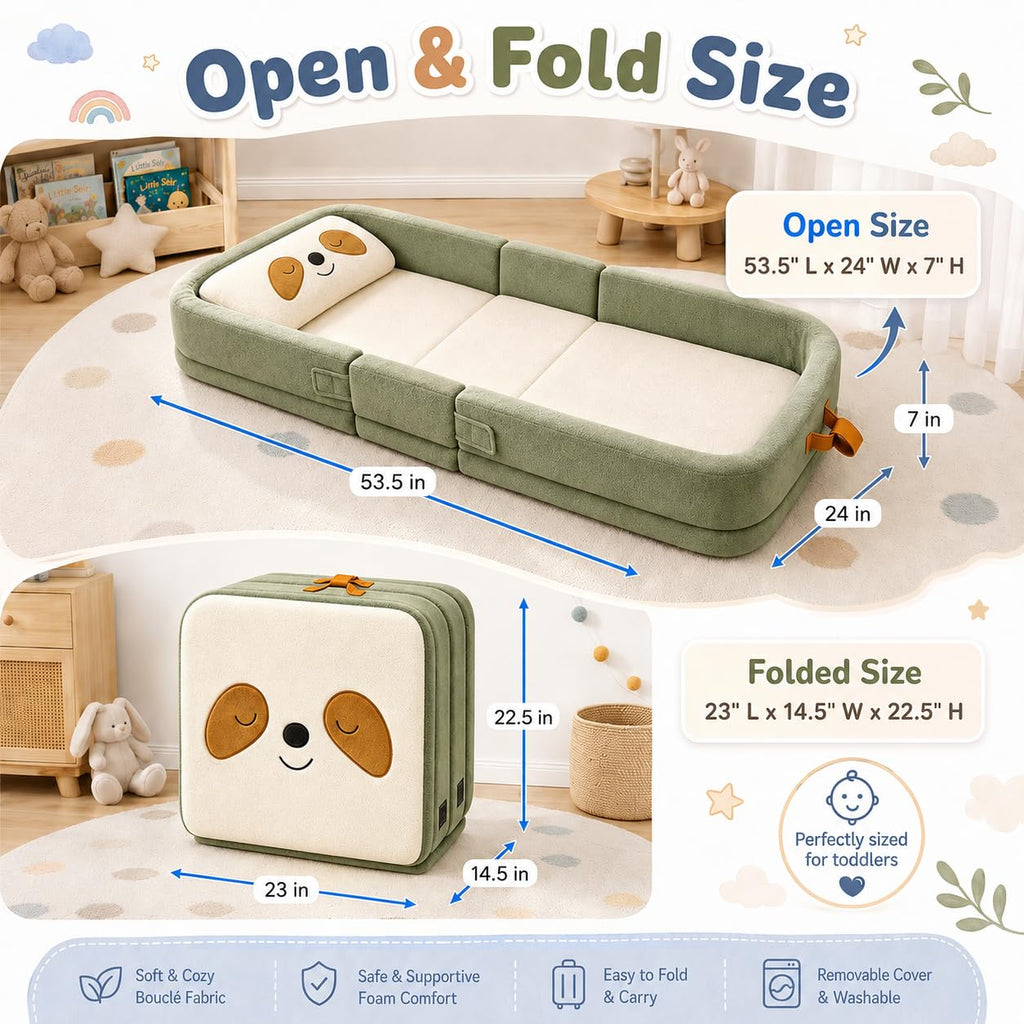 Foldable Portable Toddler Travel Bed with Pillow J1411