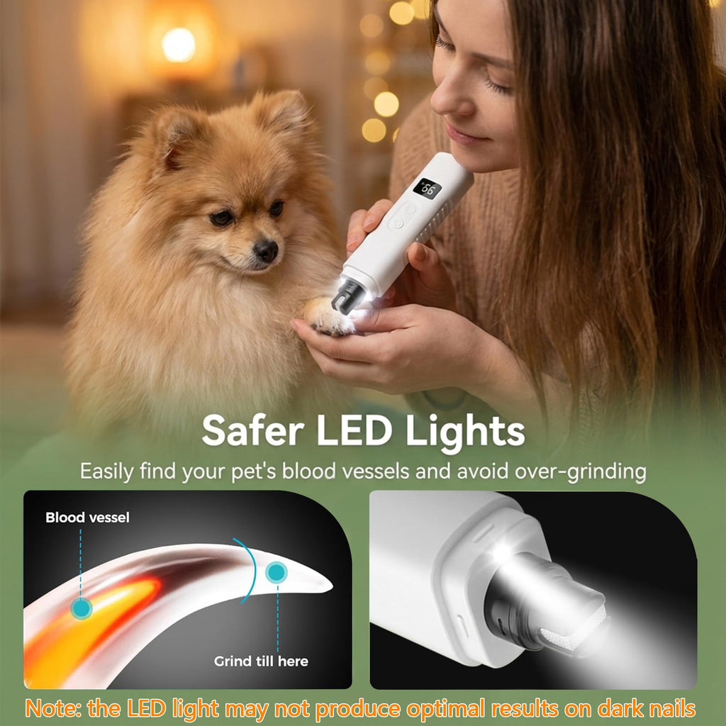 Dog Nail Grinder, 3-Speed Ultra Quiet with LED Light Y276