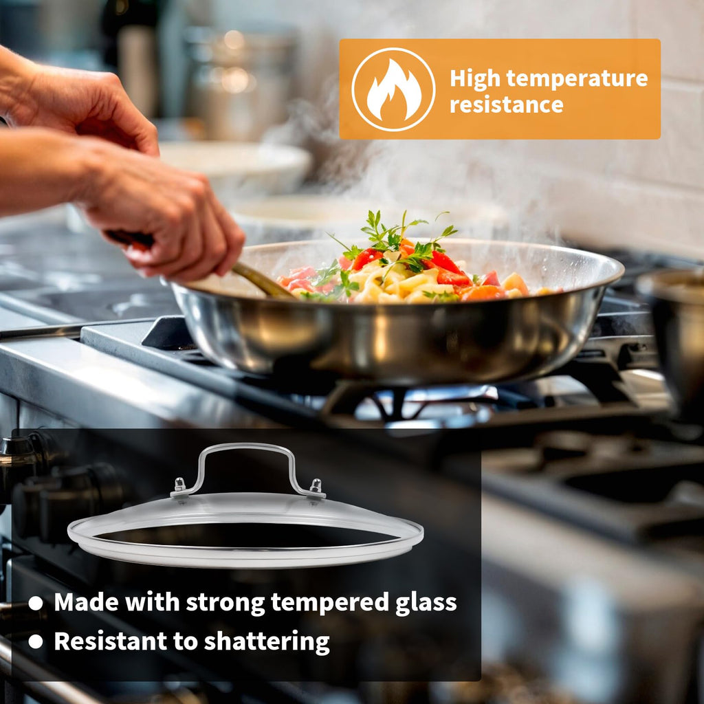 10" Tempered Glass Pan Lid with Steam Vent F683
