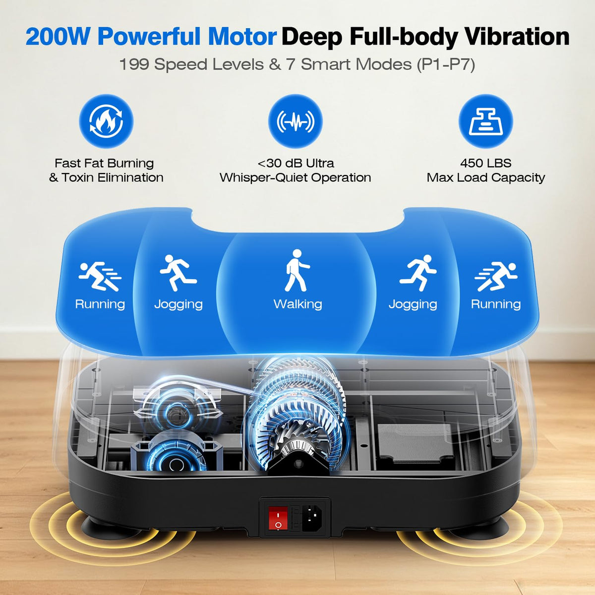 Vibration Plate Exercise Machine Black T80459