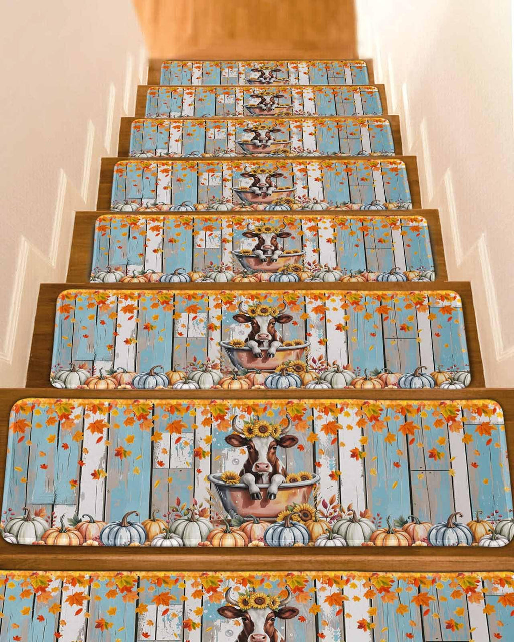 15 Pack Non Slip Carpet Stair Treads with Adhesive, 8x30 inch O6380