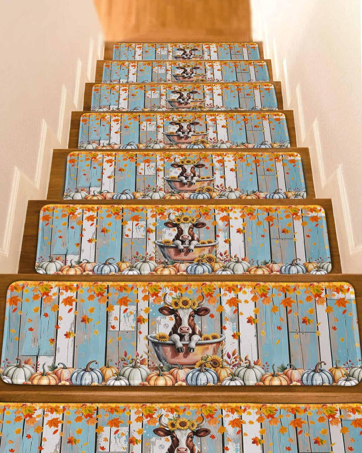 15 Pack Non Slip Carpet Stair Treads with Adhesive, 8x30 inch O6380