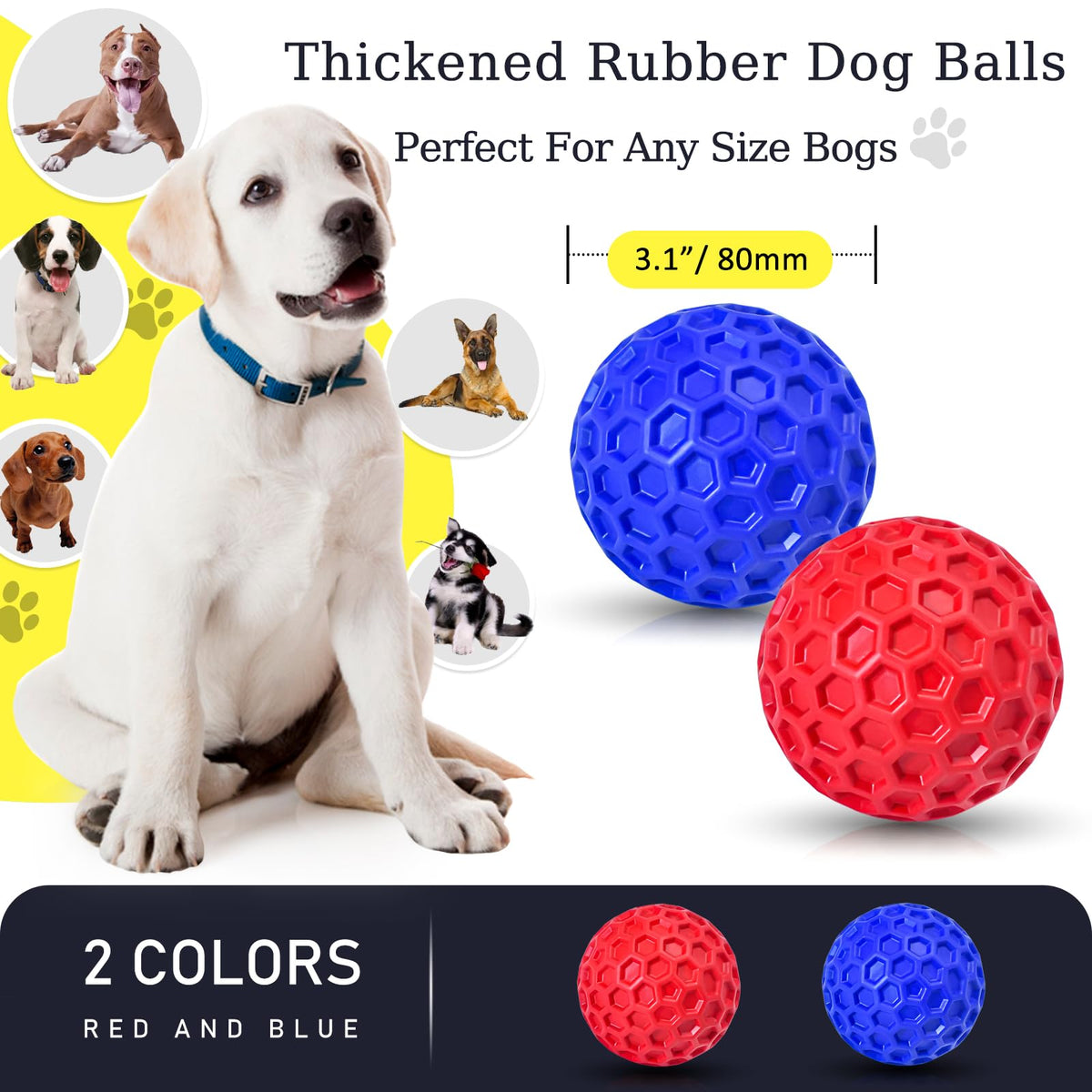 2 Pack Rubber Dog Chew Balls W194924