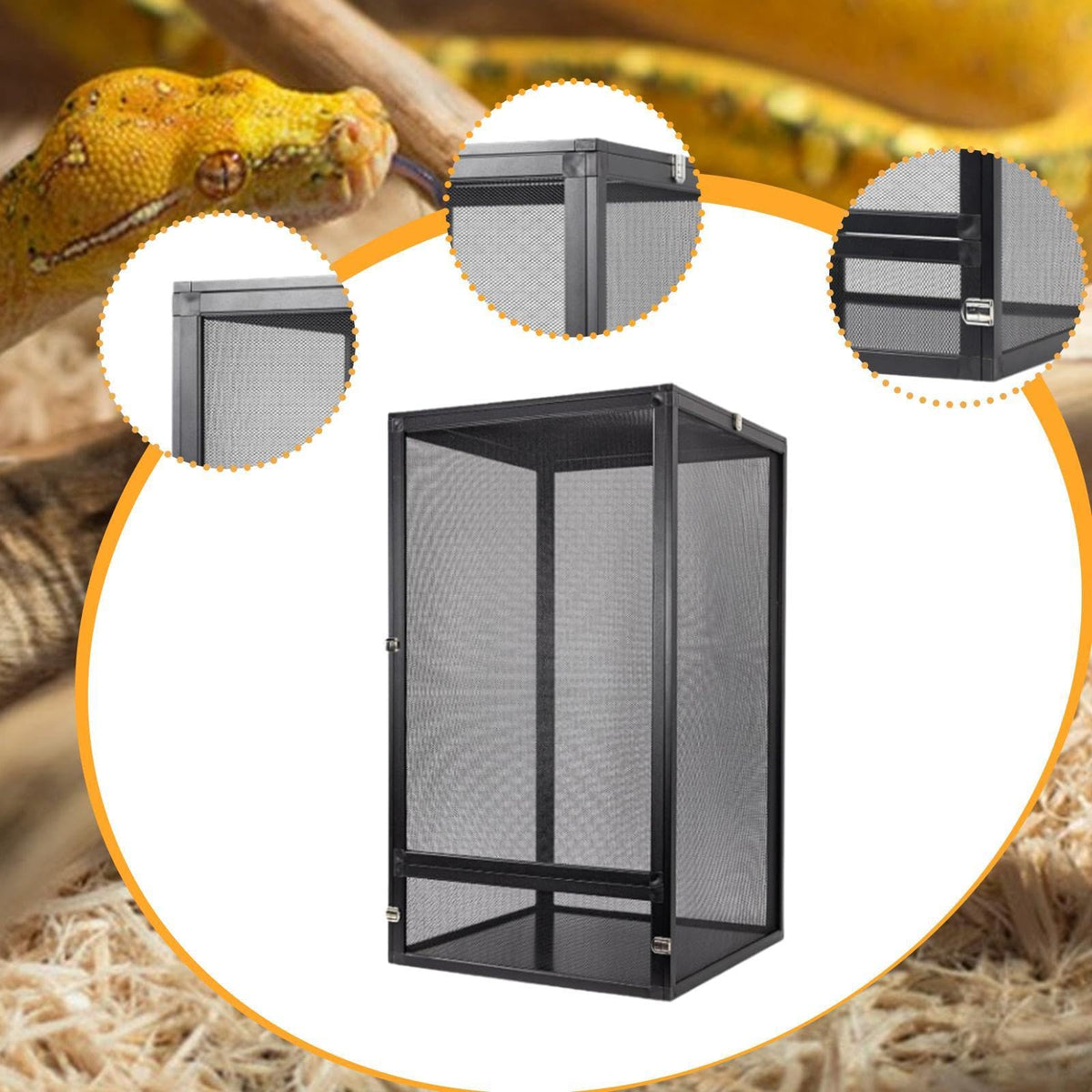 Aluminum Reptile Terrarium with Screen 45x45x80cm S269