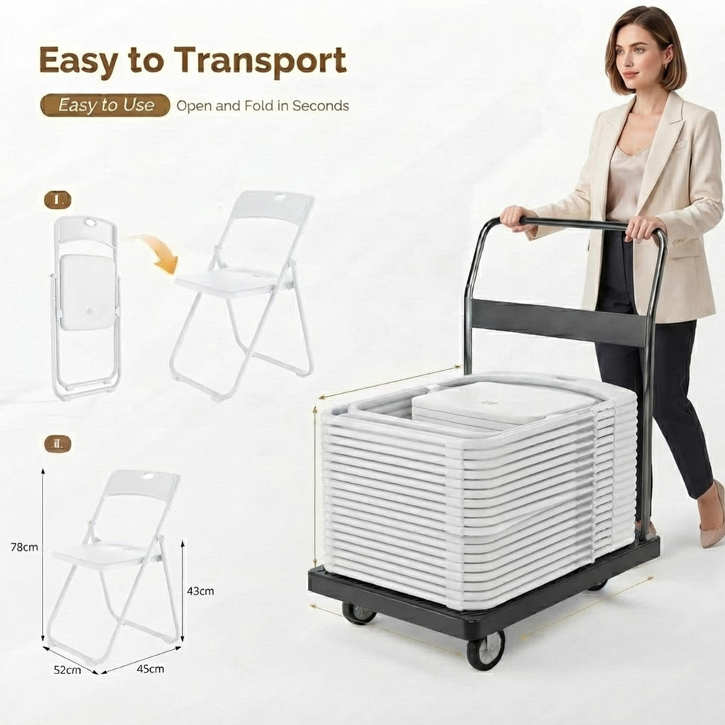 10 Pack White Plastic Folding Chairs P425