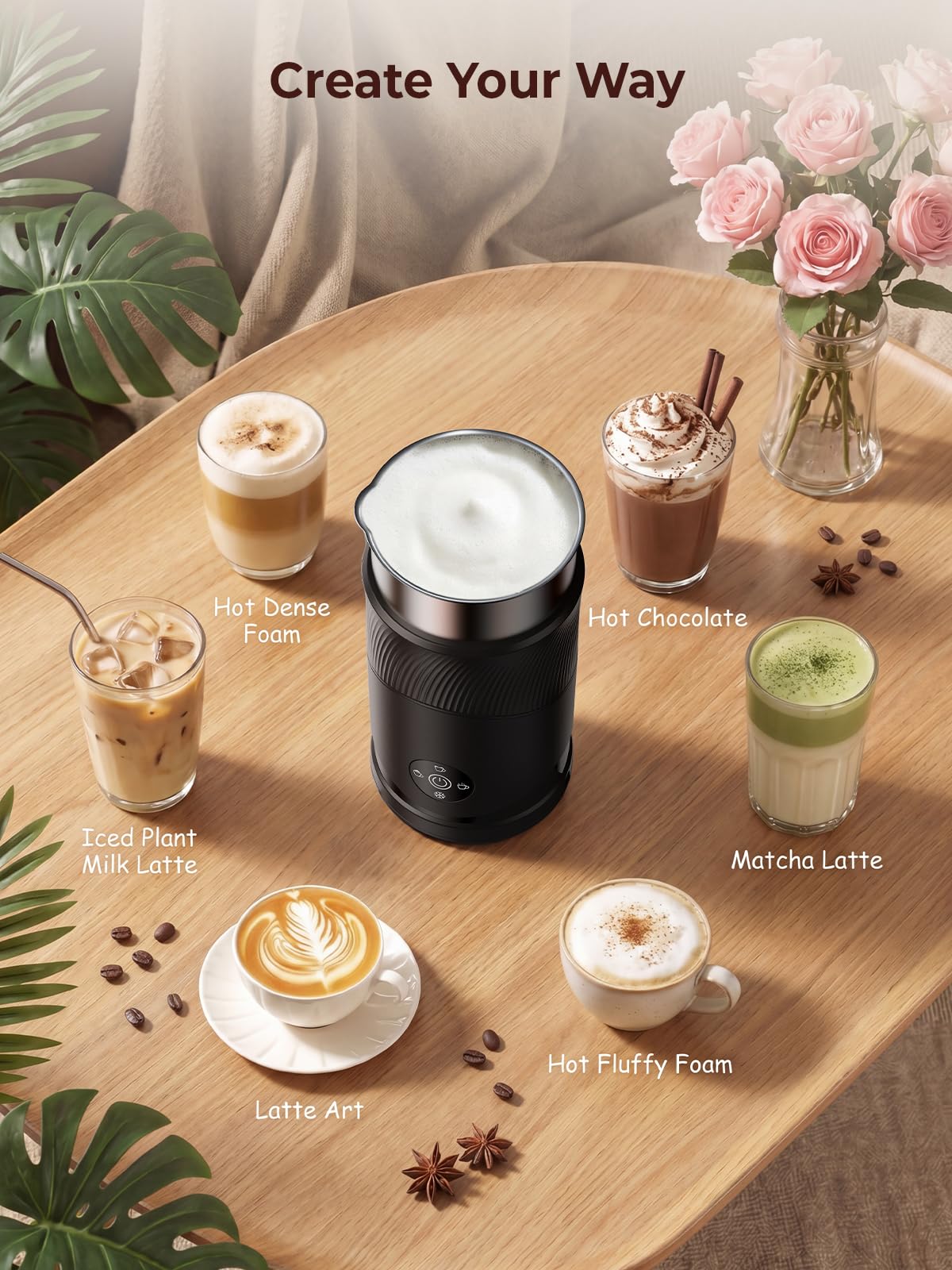 350ml Electric Milk Frother 4-in-1 Hot & Cold A2531