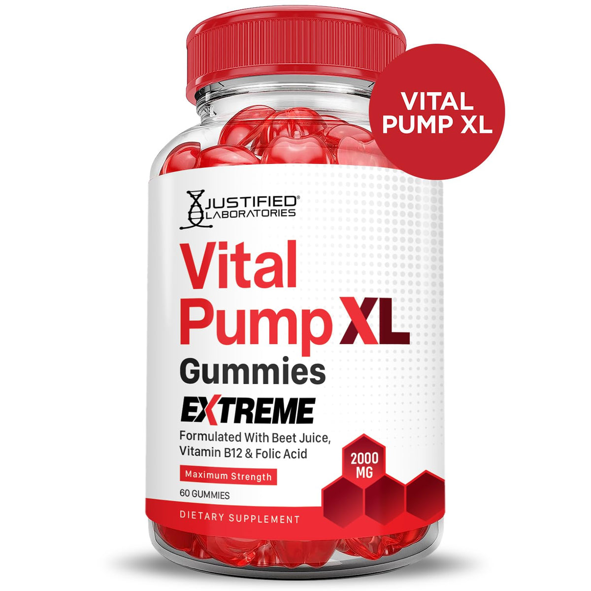 2000MG Beet Juice ACV Pomegranate B12 Vegan Non GMO Gummies R1632
