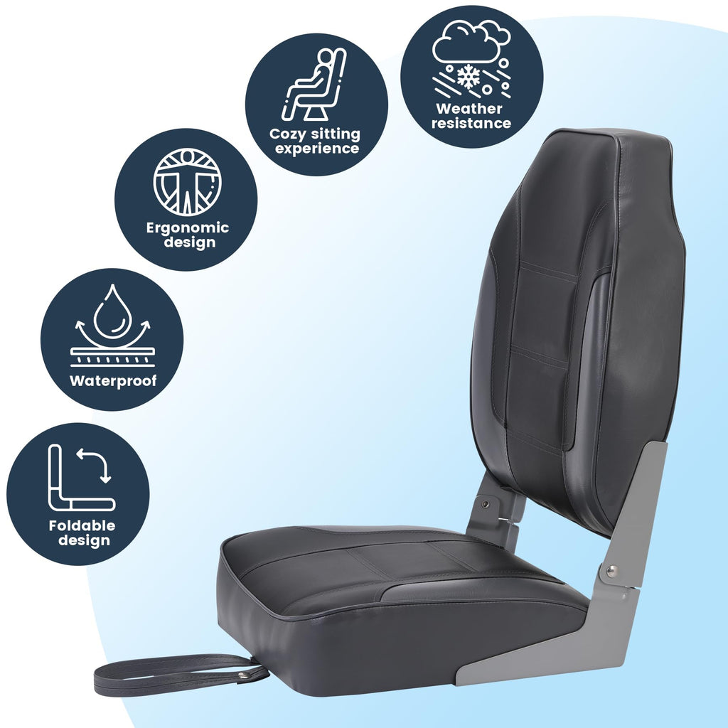 2 Pack High Back Folding Boat Seats N12211