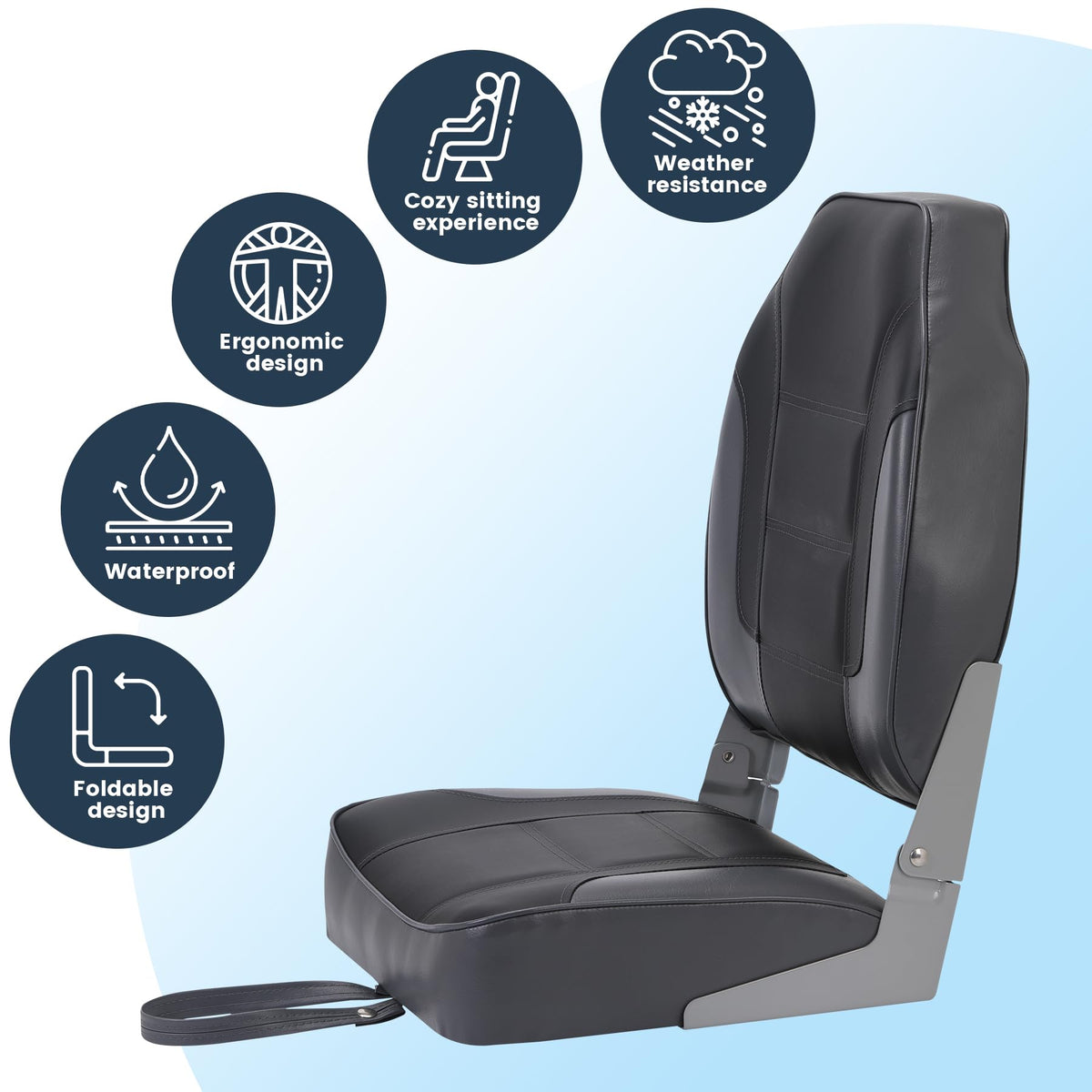 2 Pack High Back Folding Boat Seats N12211
