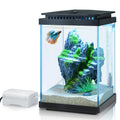 1 Gallon Small Glass Aquarium with Air Pump LED Light E376324