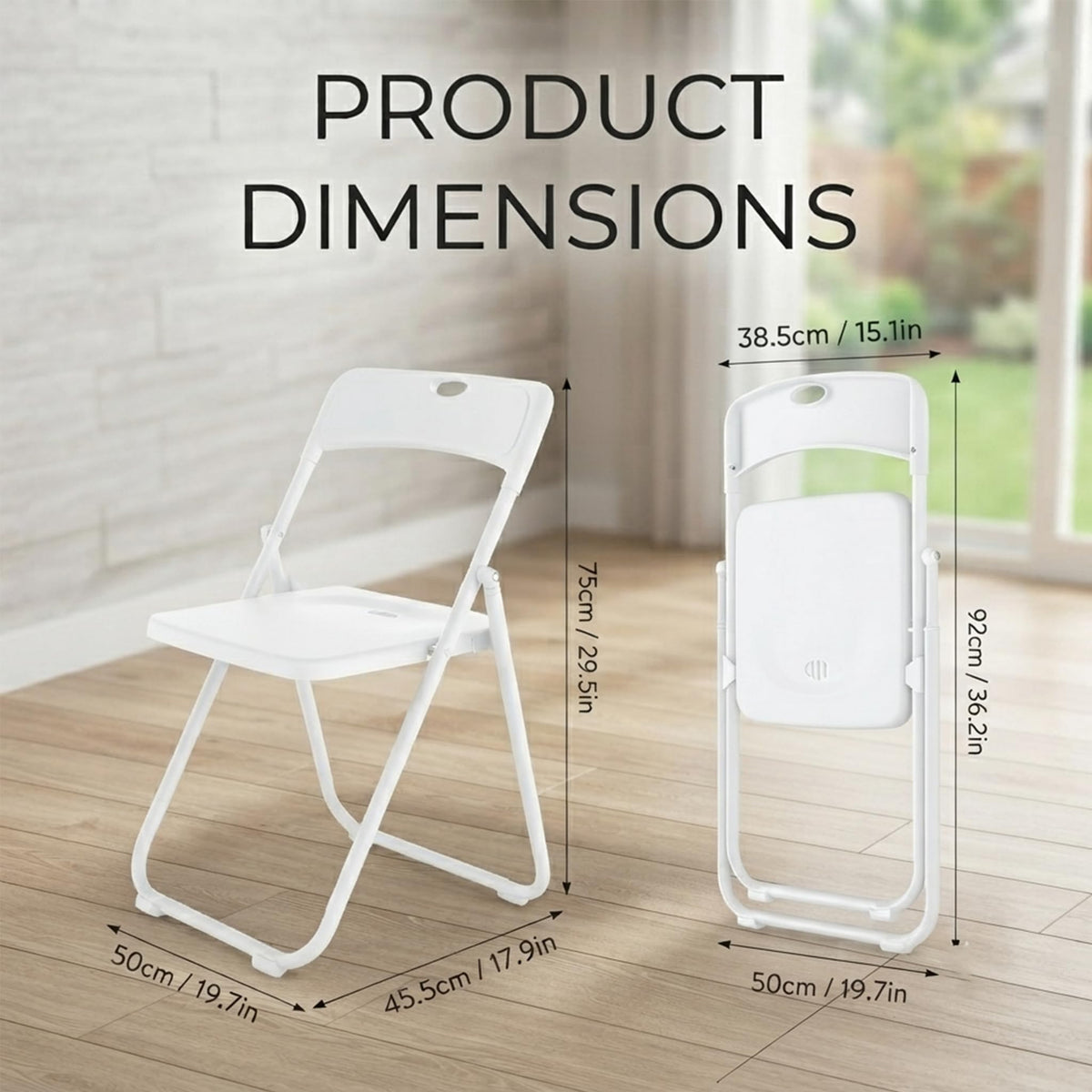 10 Pack White Plastic Folding Chairs P425