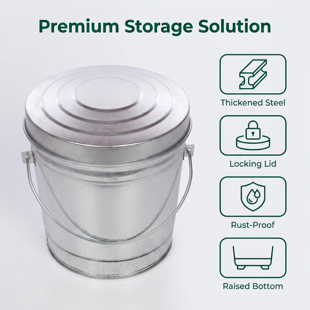 Galvanized Steel Storage Can with Locking Lid G781