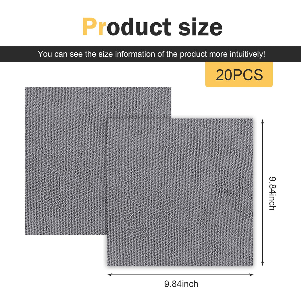 20 PCS Gray Microfiber Cleaning Cloth Roll R424646