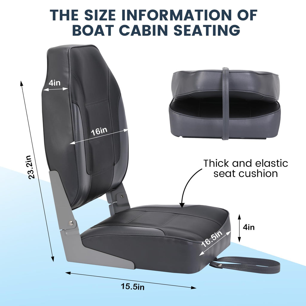 2 Pack High Back Folding Boat Seats N12211