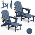 HDPE Folding Adirondack Chairs Set of 2, Navy B2165