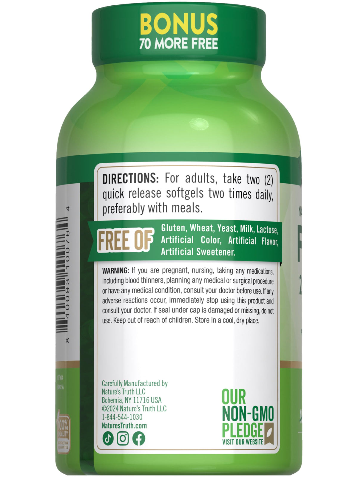 Fish Oil 2000 mg 600 mg Omega 3 250 Softgels I553237