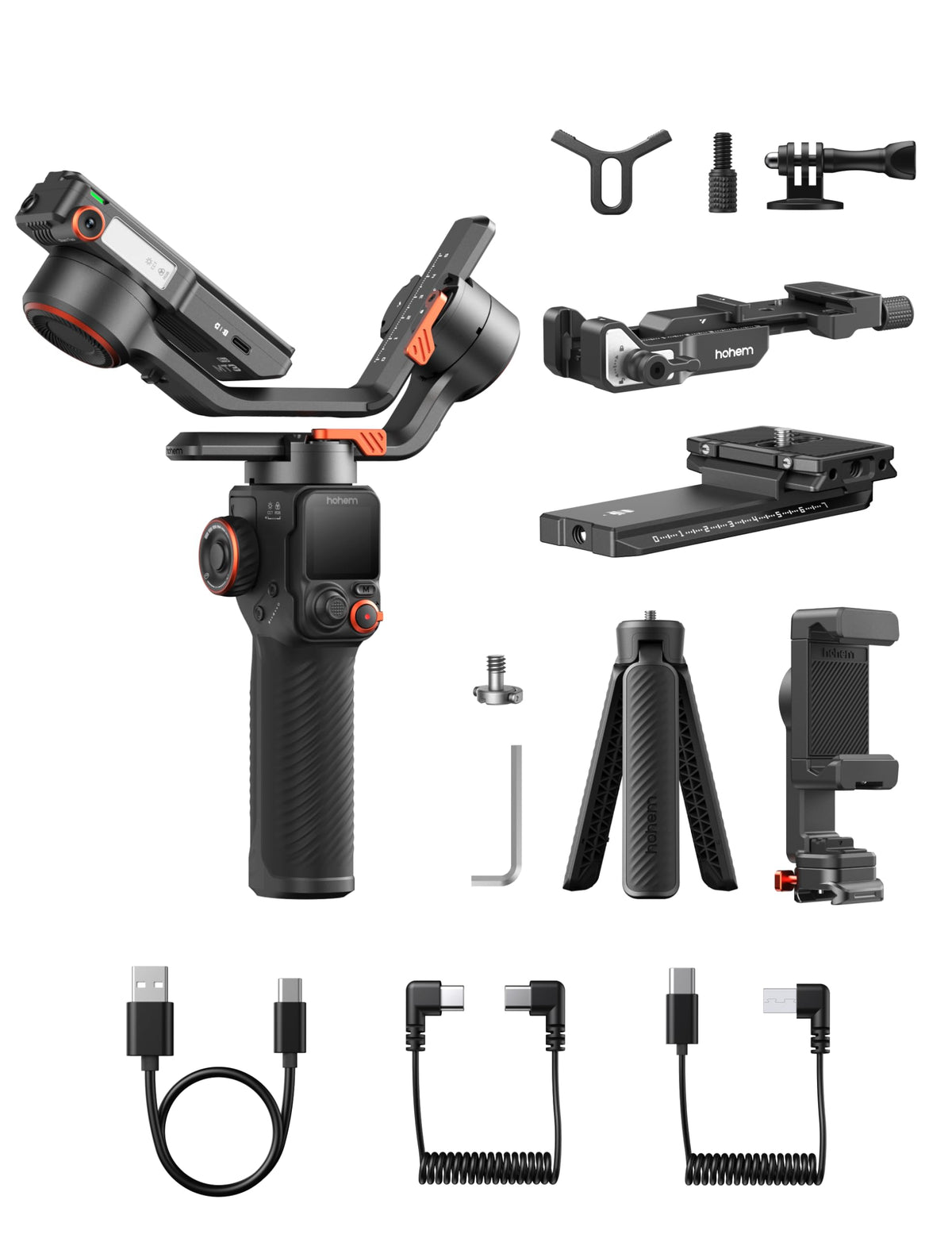 3-Axis Gimbal Stabilizer with AI Tracker and Detachable Touchscreen Control C4397