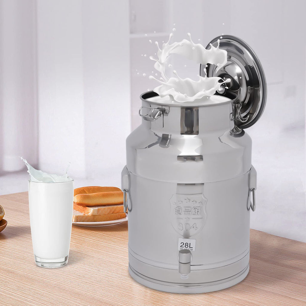 7.4 Gal Stainless Steel Milk Can with Faucet X24525