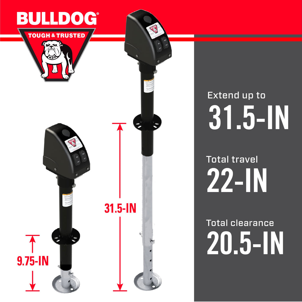 Powered Trailer Jack, A-Frame, 3,500 lbs. Lift Capacity, Bolt-On, 14 Inch Travel F44622