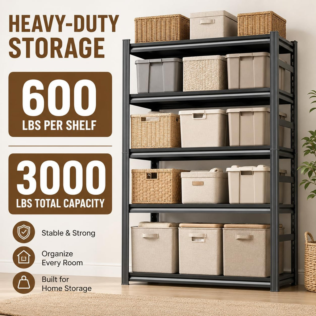 Heavy Duty Wood 5 Tier Bookshelf F904