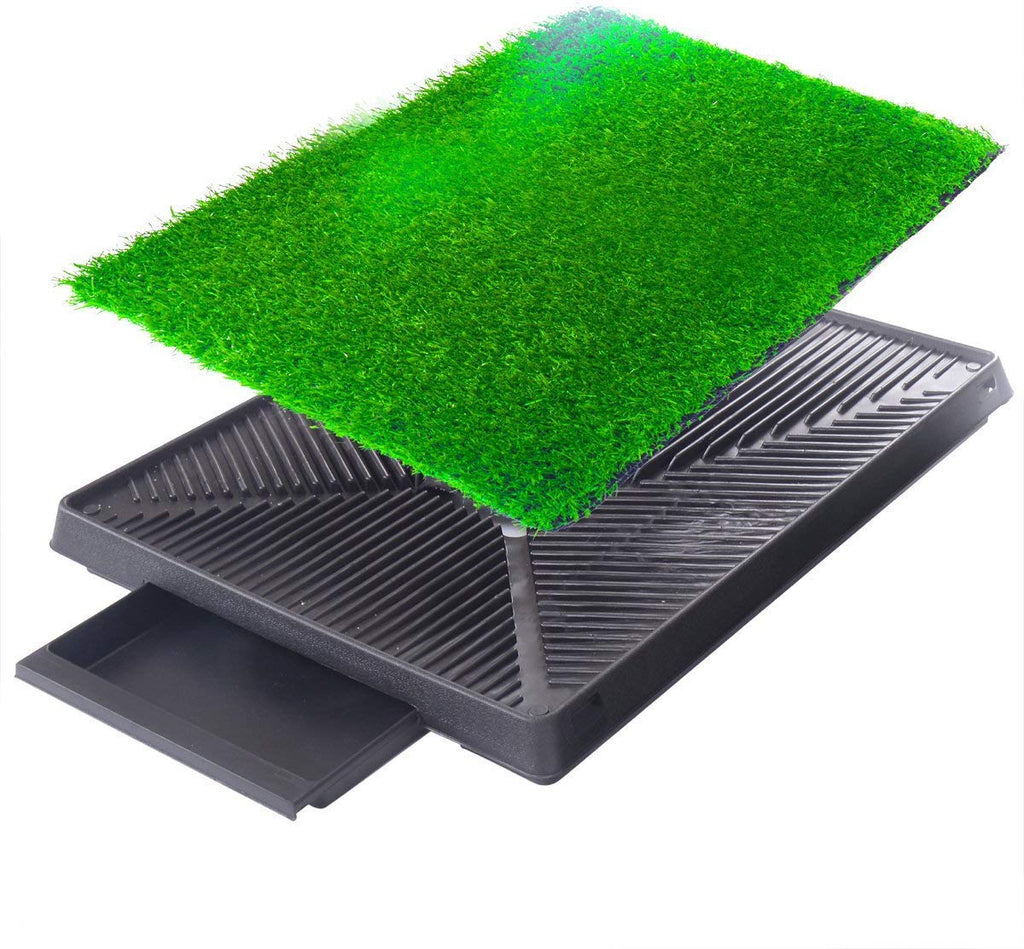 Indoor Outdoor Dog Puppy Potty Trainer Pad Grass Toilet Mat Tray 25"x20" W185730