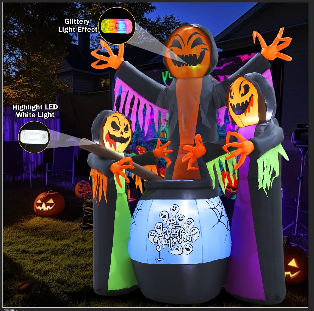 8FT Halloween Inflatable with Light Yard Decor A7637