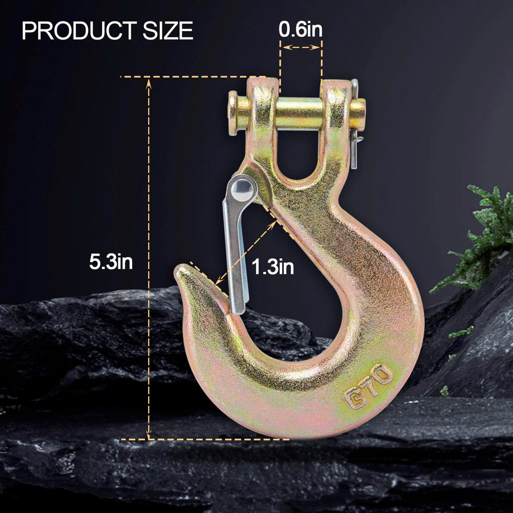 3/8 Chain Hooks with Safety Latch, 10 Pack D2914