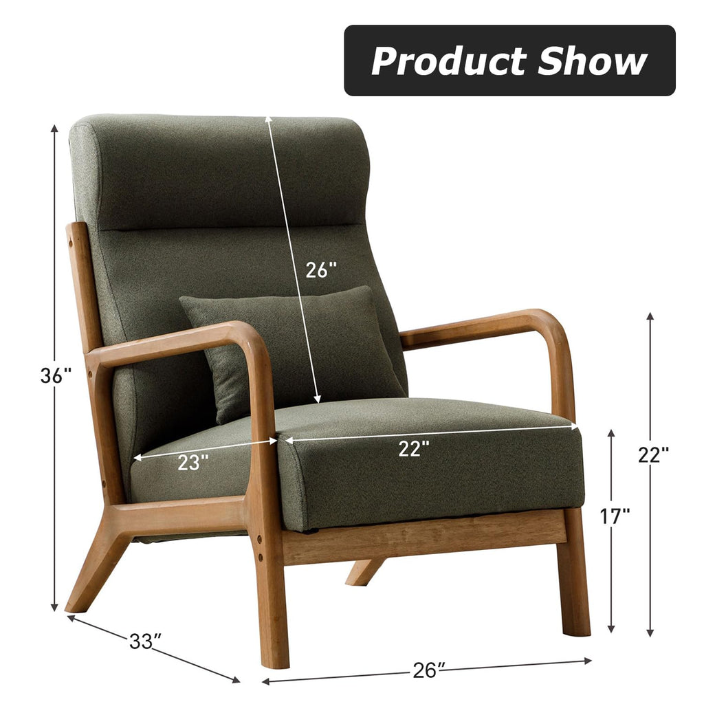 Green Mid Century Modern Accent Chair Set of 2 V883517