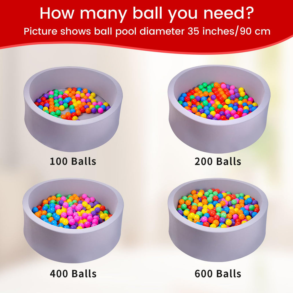 100pcs Crush Proof Plastic BPA Free Non-Toxic Play Balls U53699