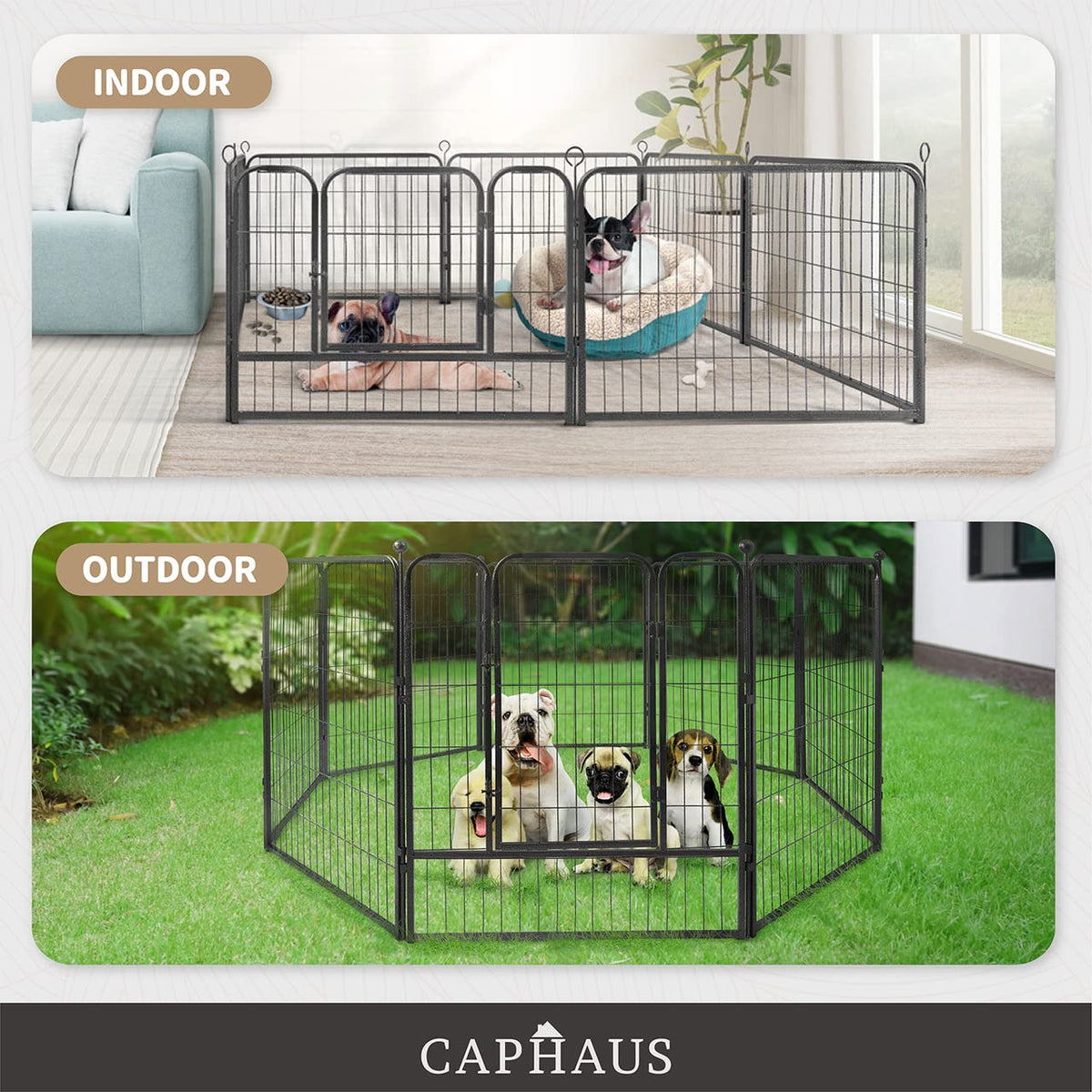 32 Inch Metal Foldable Pet Playpen with Door F909374