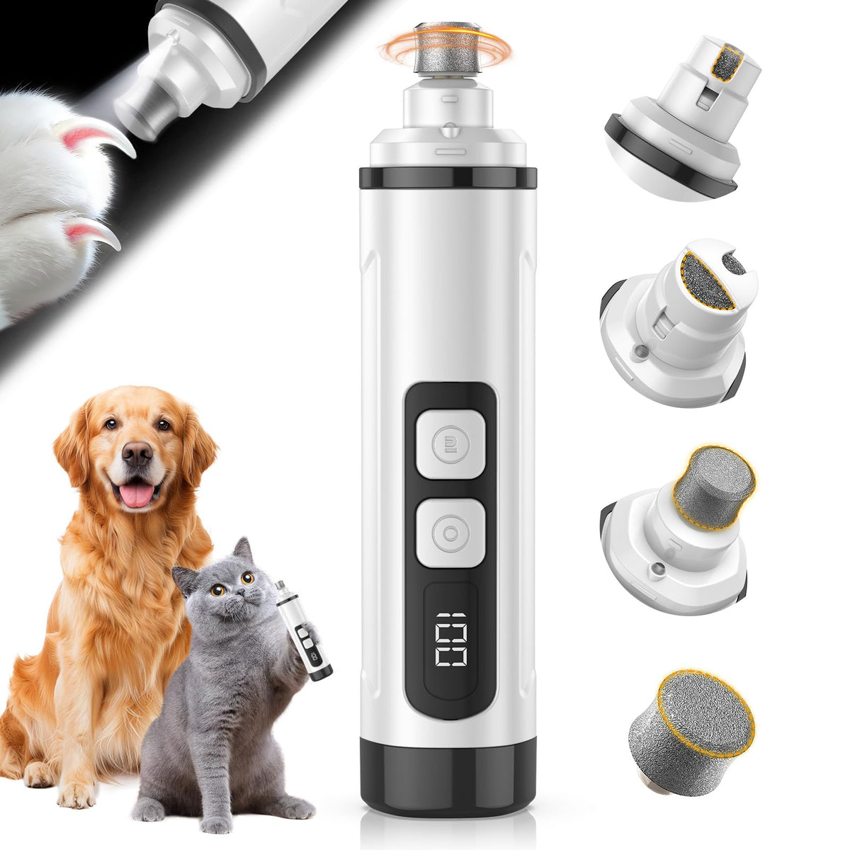 Electric 3 Speeds Dog Nail Grinder with Lights N2161