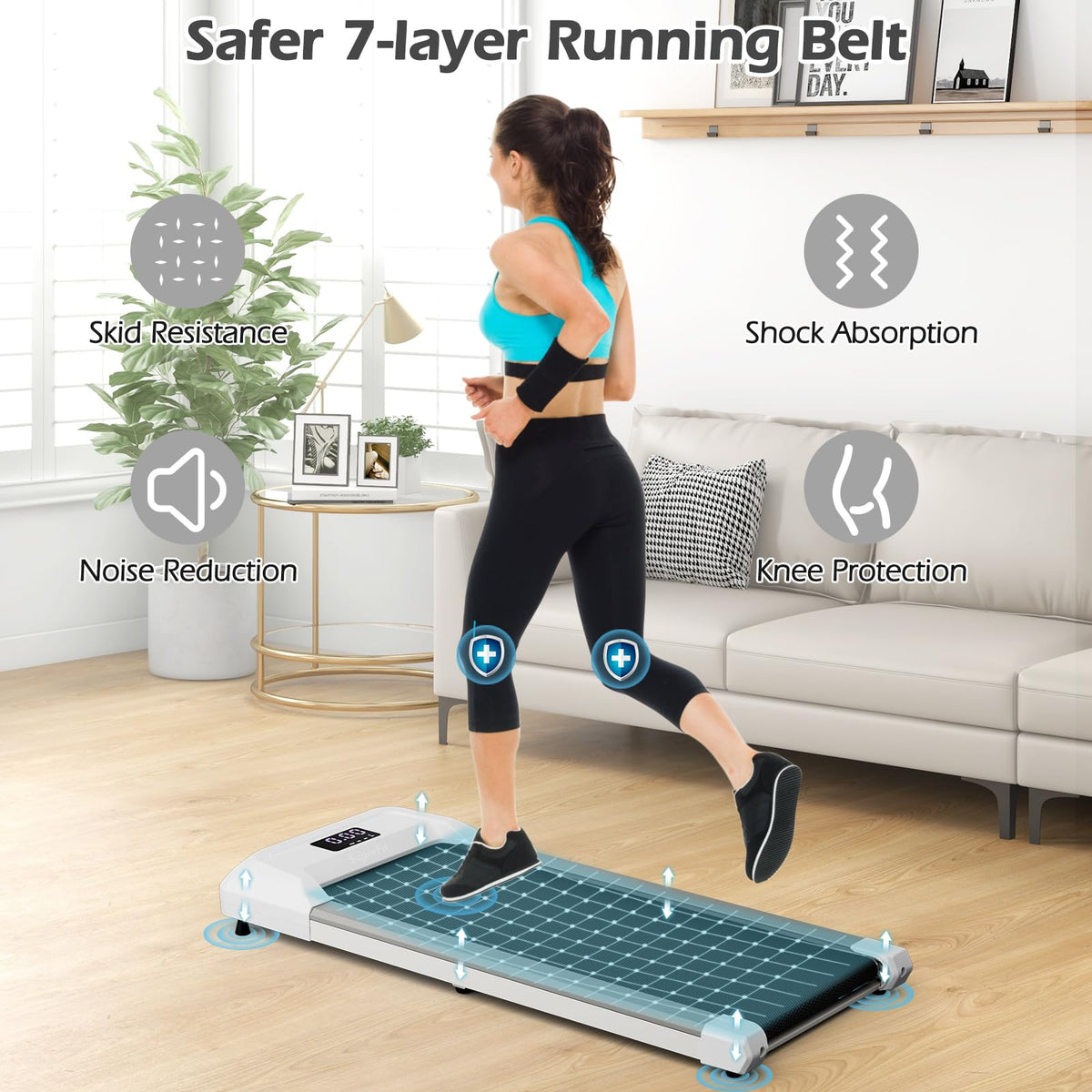 Under Desk Treadmill 265 lbs Capacity Portable 2 in 1 A416165