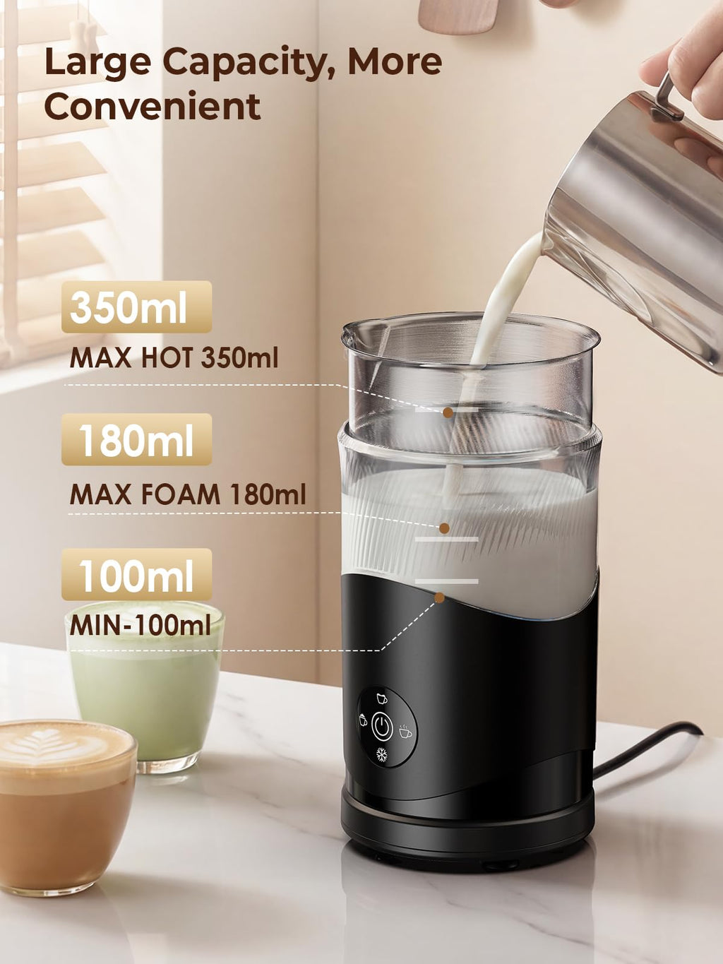 350ml Electric Milk Frother 4-in-1 Hot & Cold A2531