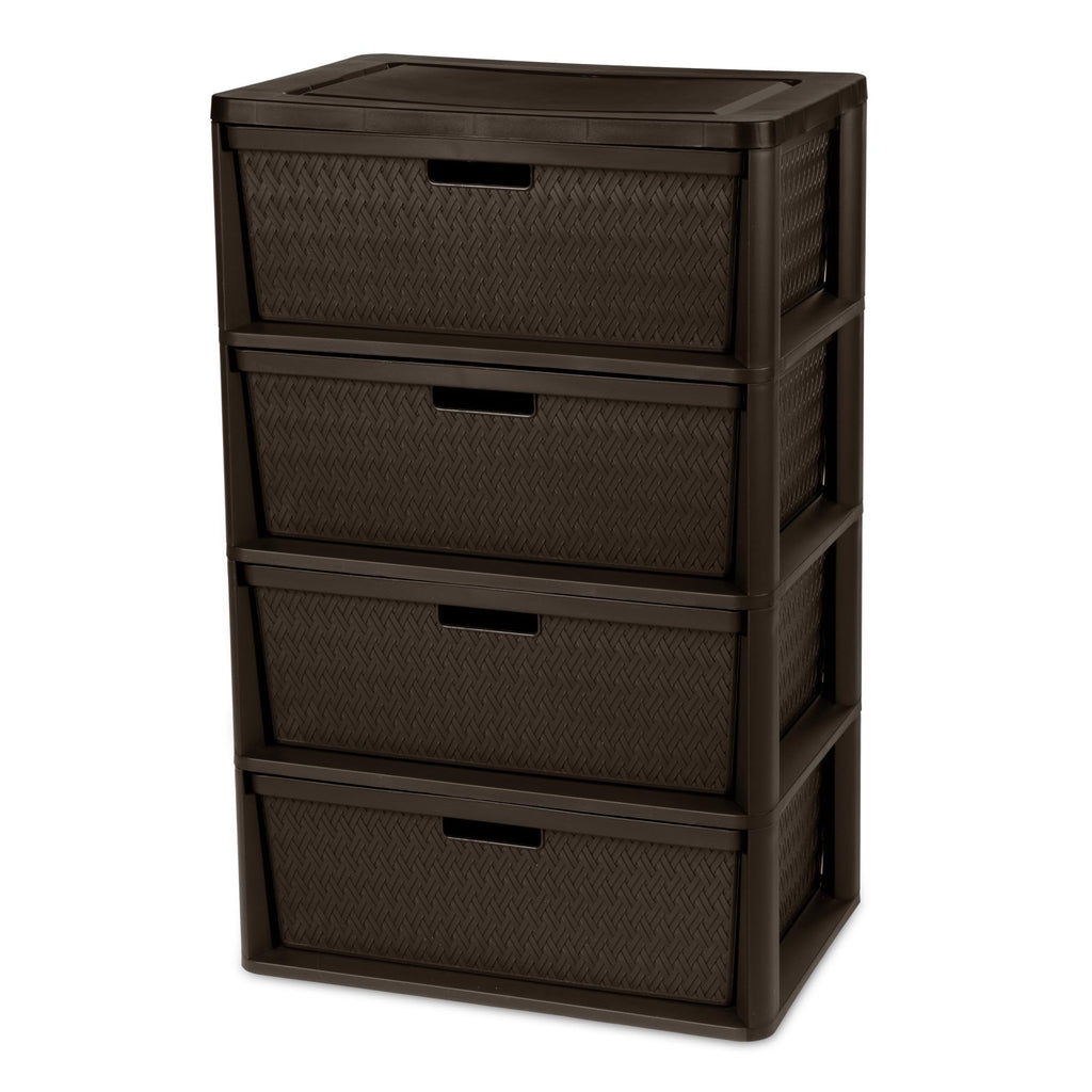 4 Drawer Plastic Storage Tower Brown F742