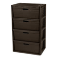 4 Drawer Plastic Storage Tower Brown F742