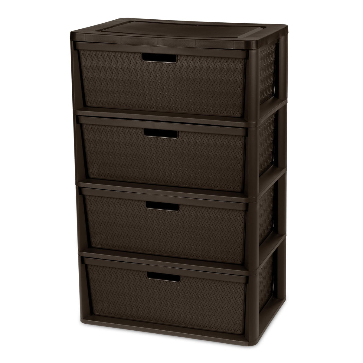 4 Drawer Plastic Storage Tower Brown F742
