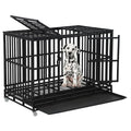 48 Inch Heavy Duty Dog Crate with Plastic Tray Double Doors J8225