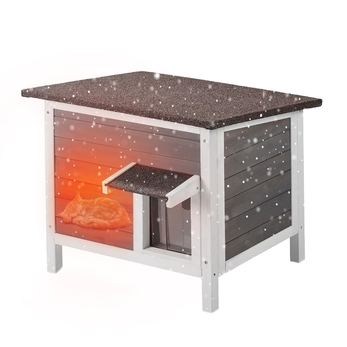 Weatherproof Wooden Outdoor Cat House A31996