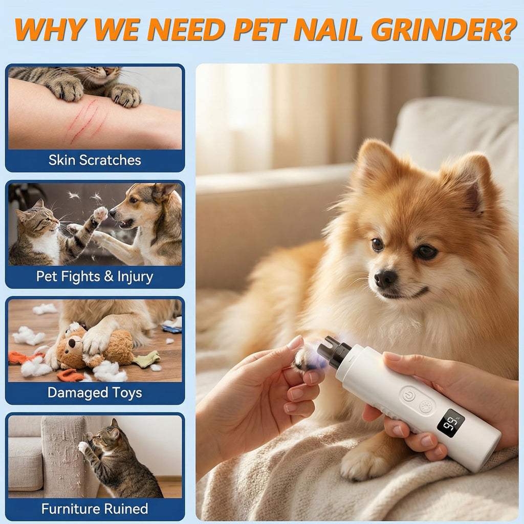 Dog Nail Grinder, 3-Speed Ultra Quiet with LED Light Y276