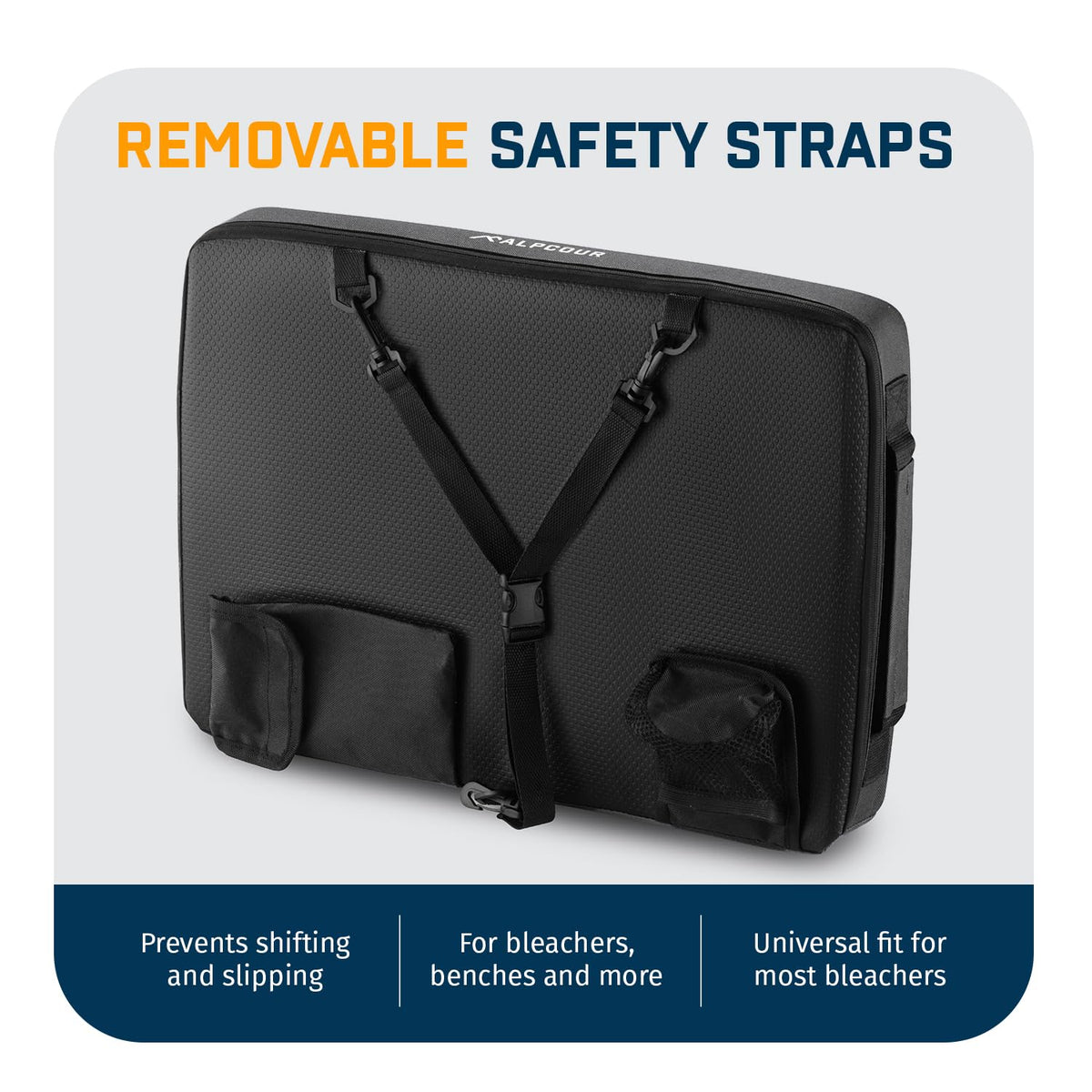 Portable Extra Thick Stadium Seat Cushion with Cup Holder I49313