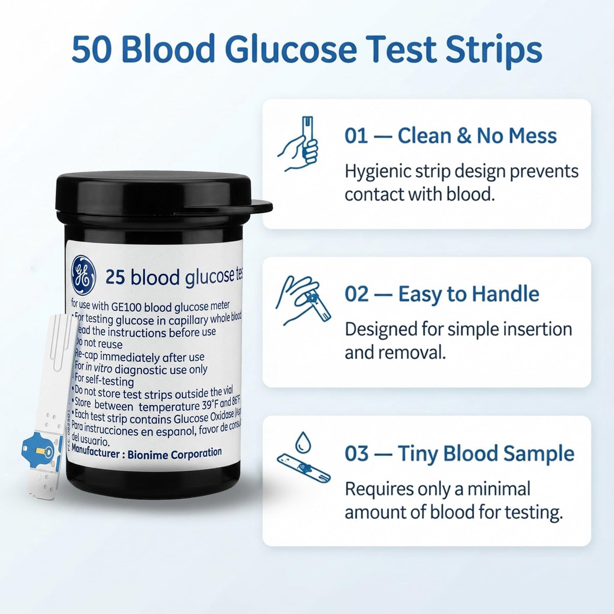 Blood Glucose Test Strips 50ct Y4868
