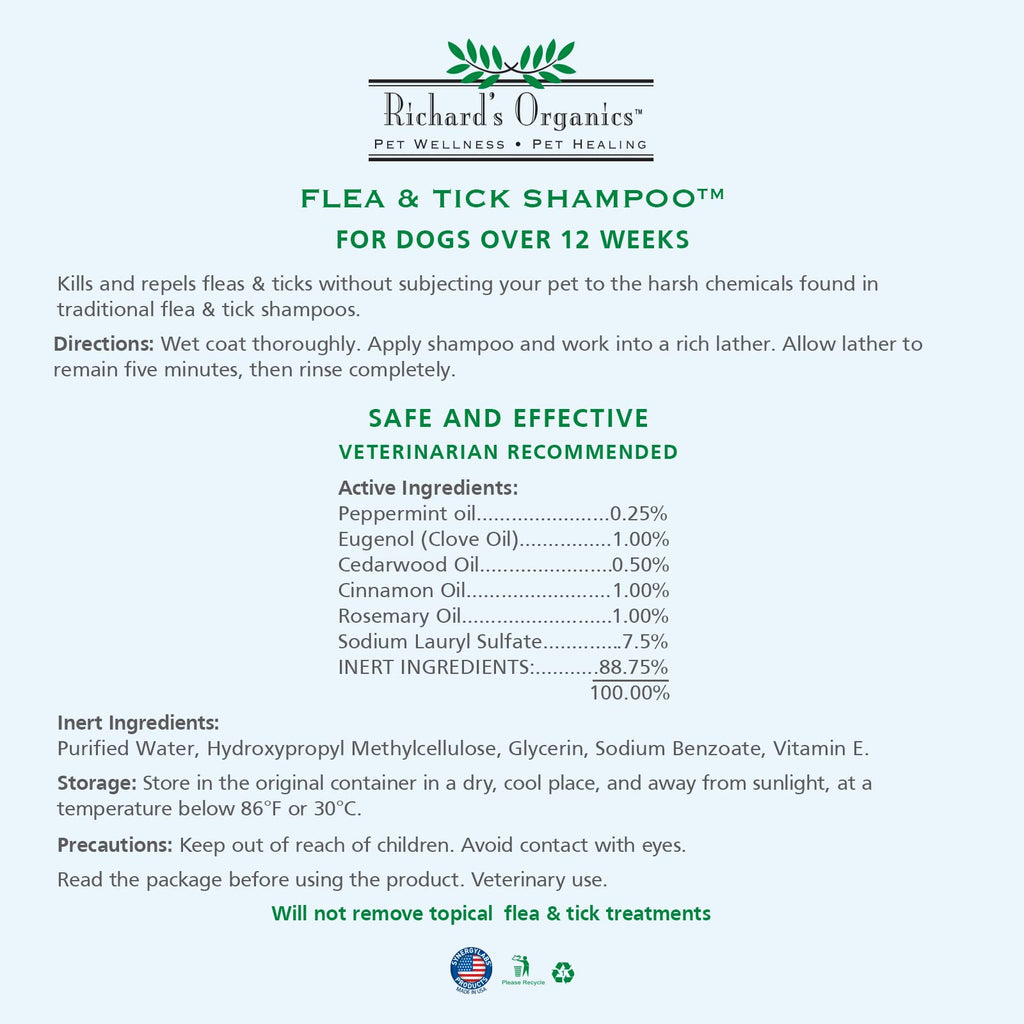 All-Natural Flea and Tick Shampoo for Dogs 12oz K596371