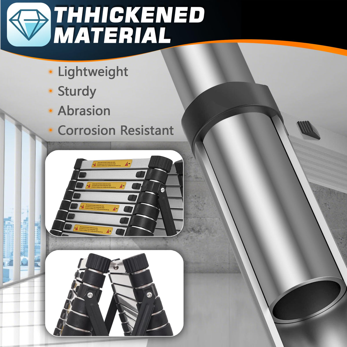 8.53 FT Aluminum Telescoping Ladder R346590