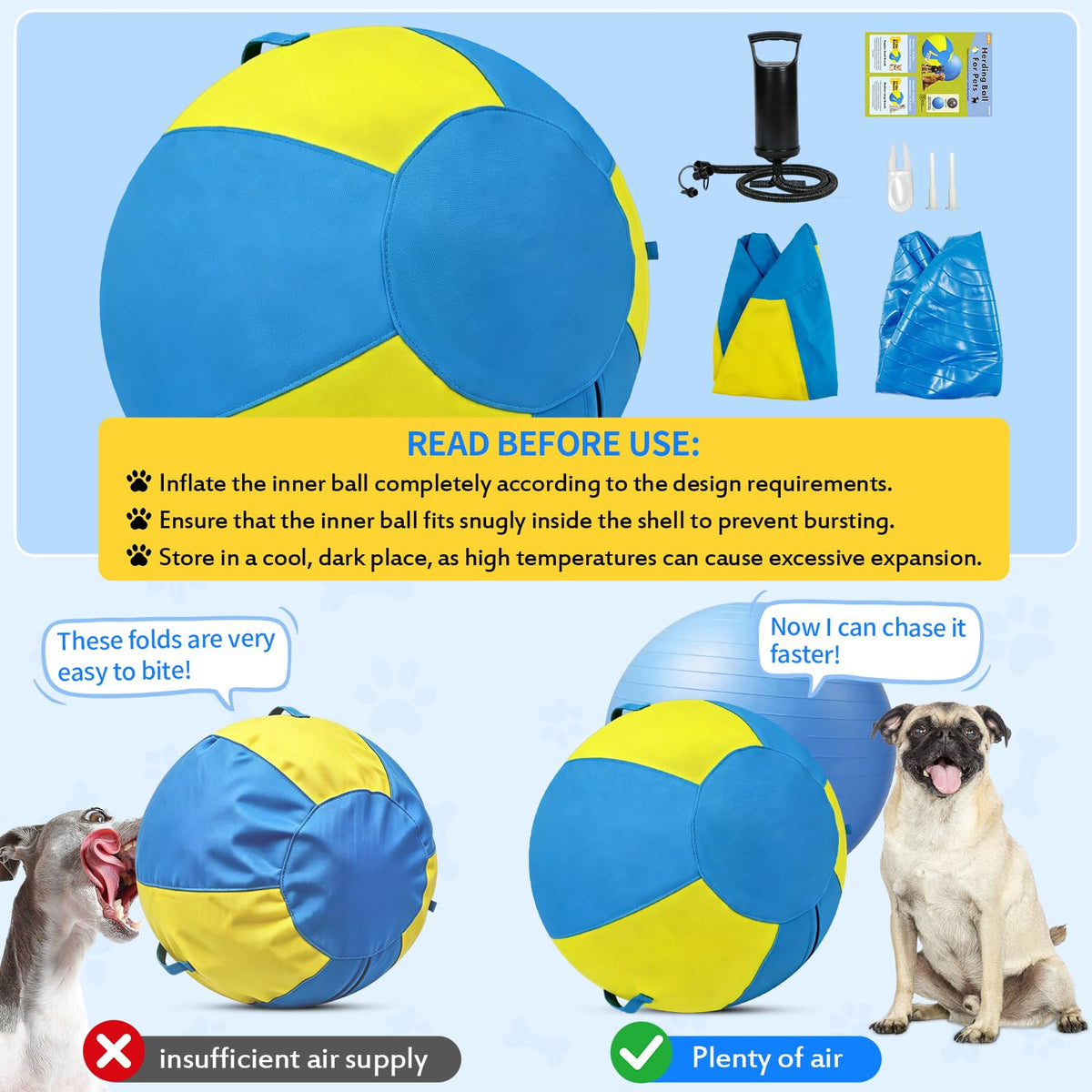 18 Inch Heavy Duty Dog Herding Ball with 3 Handles N33582