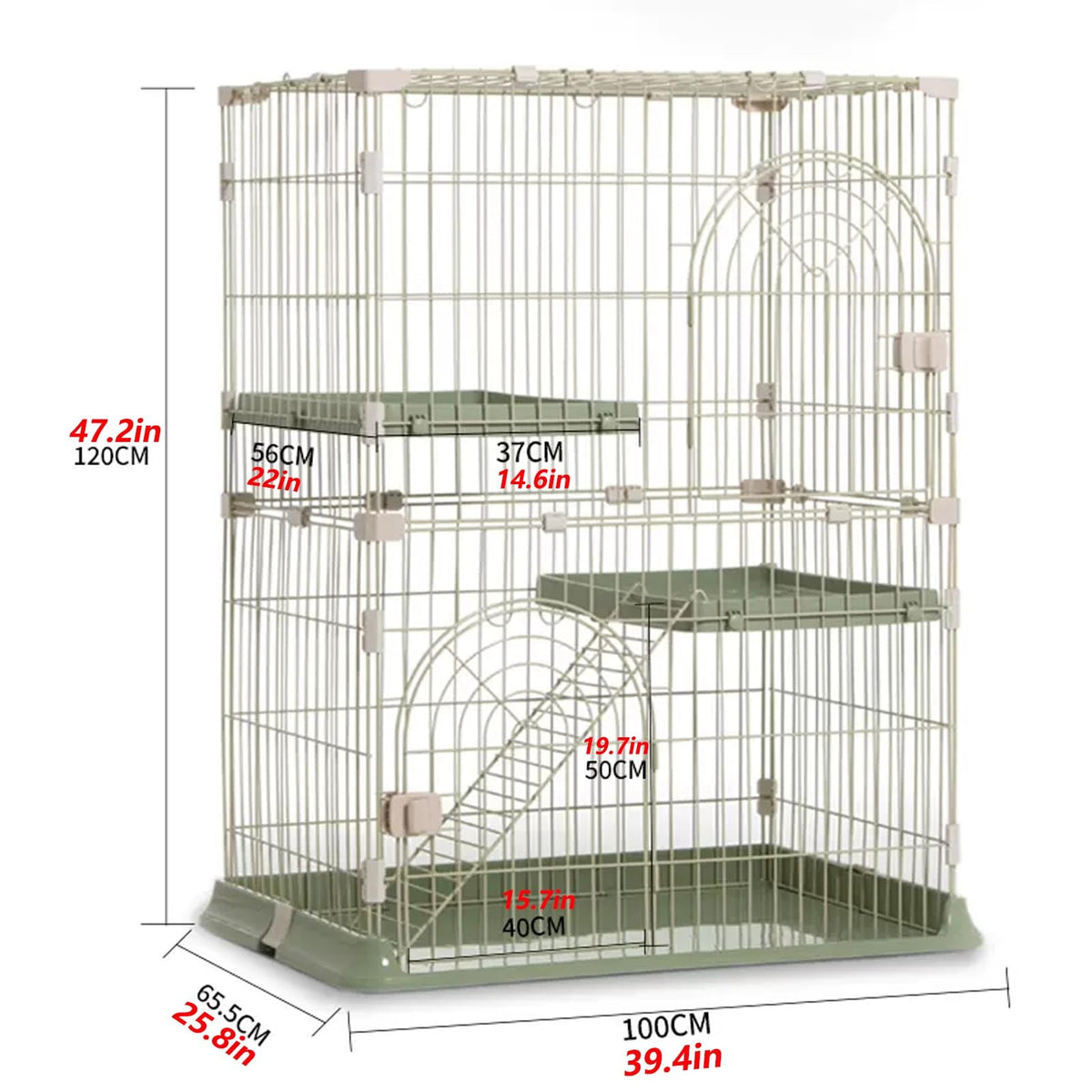 3/4-Tier Wire Cat Cage Playpen Kennel with Hammock X103596