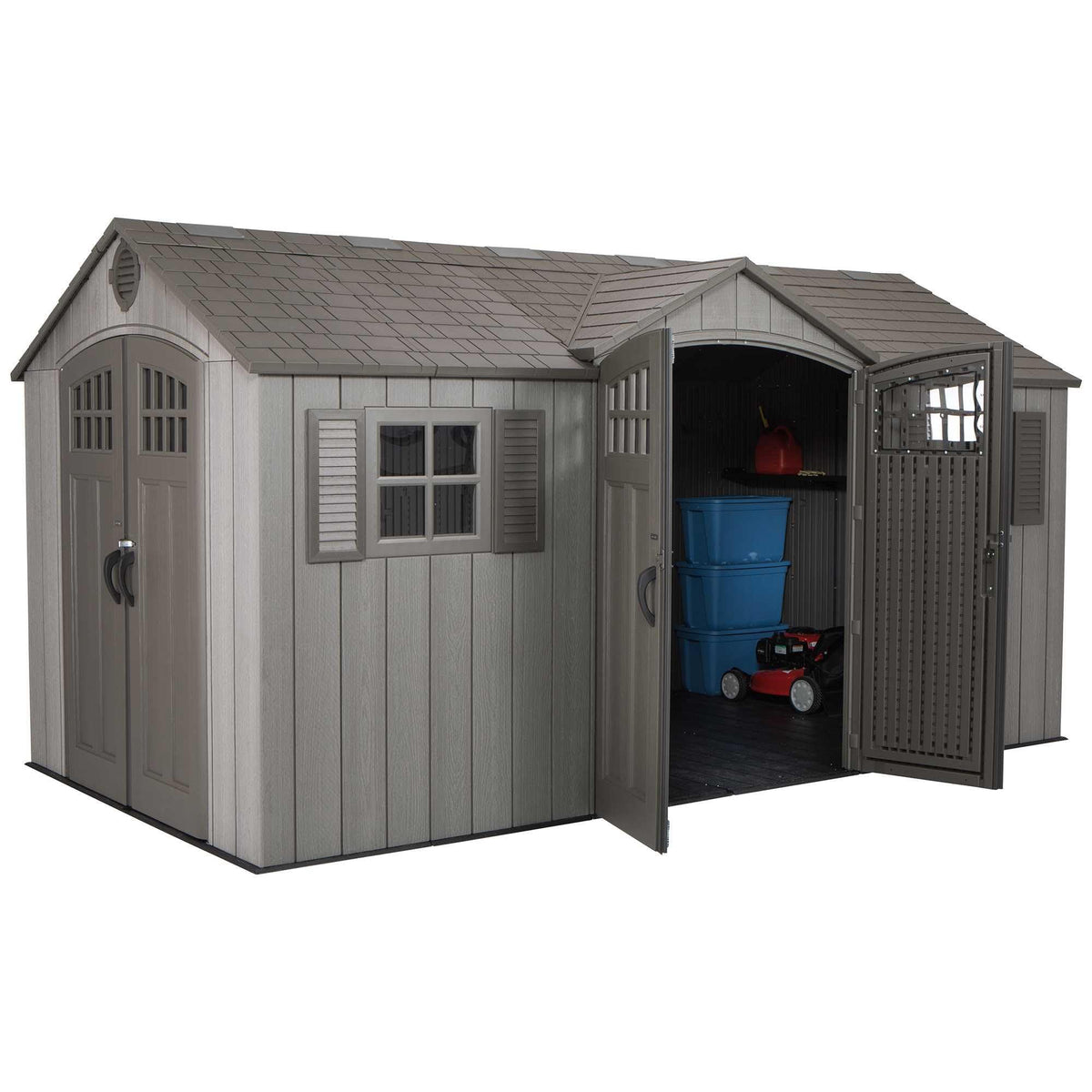 15 ft x 8 ft Gray Resin Outdoor Storage Shed M217