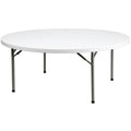 6-Foot Round Granite White Plastic Folding Table E39461